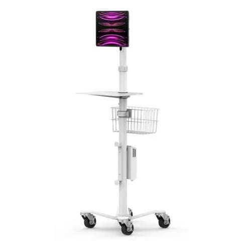 Braço de suporte para monitor com ajuste de inclinação - Invisible Universal Tablet Mount Medical Rolling Cart - Maclocks / Compulocks - giratório / para tablet / para uso médico
