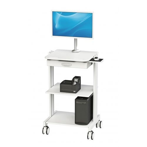 Carrinho para monitor médico - 904AA - Diwei Industrial Co., Ltd. - hospitalar / com prateleiras / com suporte para laptop