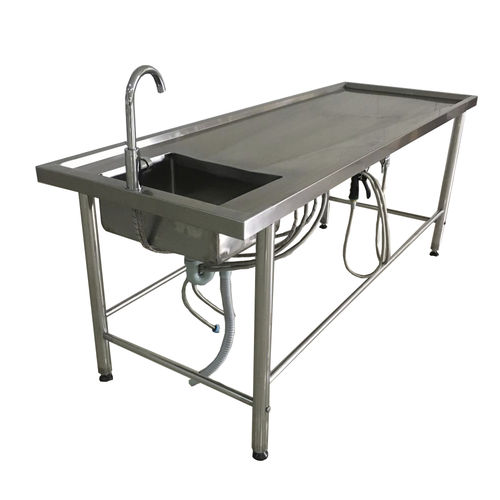 Mesa para necropsia - Slaughter Supply LLC - retangular / com pia / em aço inoxidável