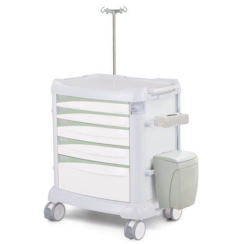 Carrinho hospitalar - AB10.20 - Inspital Medical Technology - em aço inoxidável / 5 gavetas / com bandejas