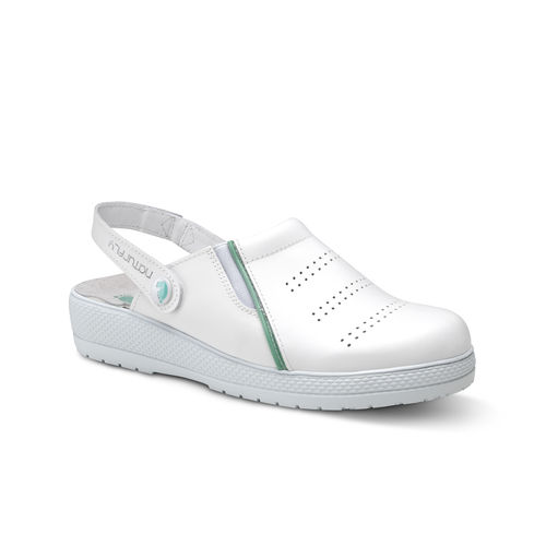 Babuche hospitalar unissexo - Galerna - Feliz Caminar - antiderrapante / antimicrobiano / branco