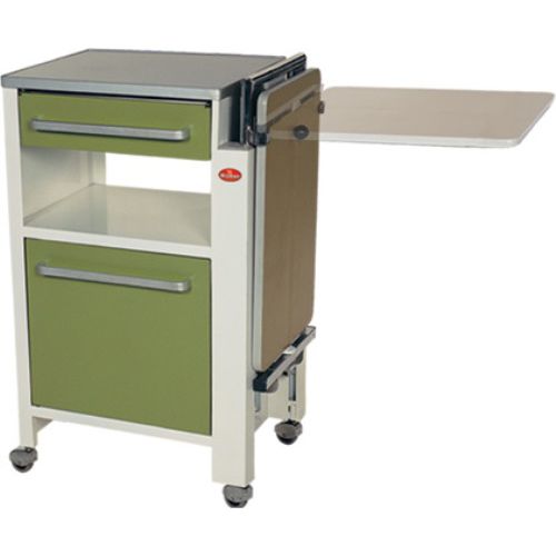Mesa de cabeceira com rodízios - AD-260.A - DUMAN HOSPITAL FURNITURE - com mesa de refeição / com gavetas