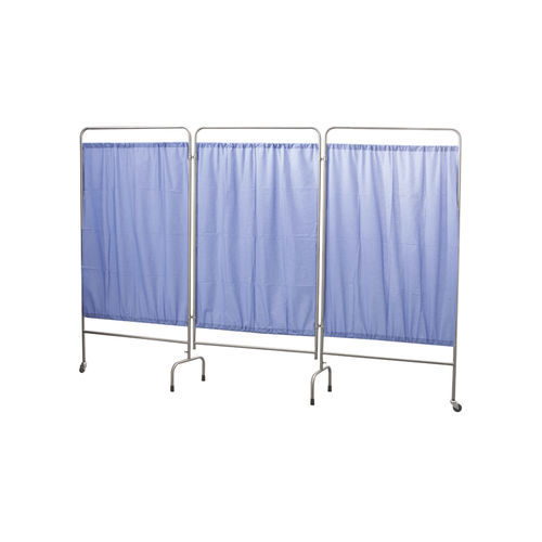 Biombo hospitalar com rodízios - AD-223.P - DUMAN HOSPITAL FURNITURE - 3 asas / em aço inoxidável
