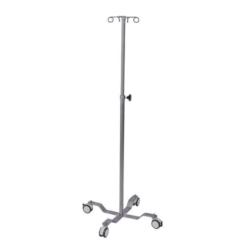 Suporte para soro com rodízios - AD-241.P020 - DUMAN HOSPITAL FURNITURE - 2 ganchos / em inox