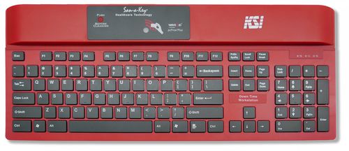 Teclado hospitalar com teclado numérico - KSI-1700 SX HR-16 RED - Key Source International - internacional / com tecnologia RFID / desinfetável