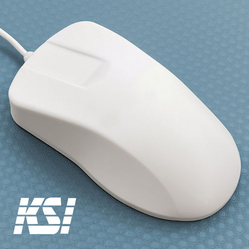 Mouse hospitalar óptico - KB-MOUSE-WHITE - Key Source International - USB / com roda sensível ao toque / em silicone