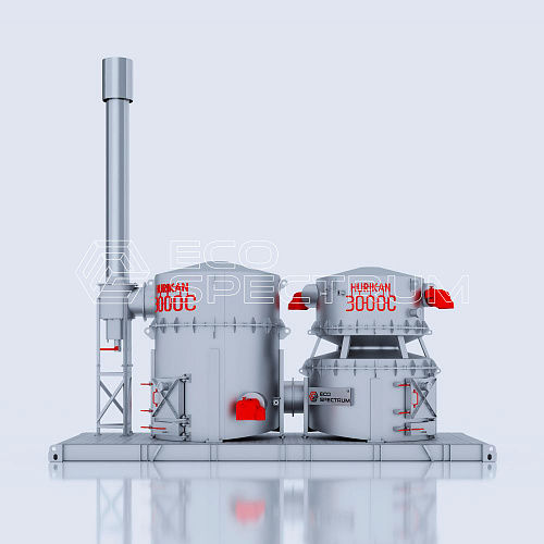 Incinerador médico-hospitalar - HURIKAN 3000 C 1,5 - Eco-Spectrum LLC - para resíduos