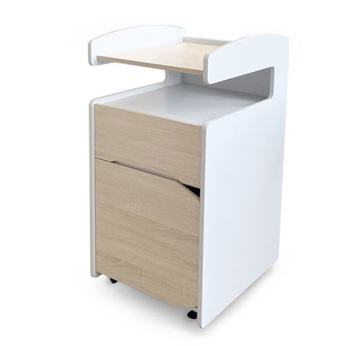 Mesa de cabeceira com rodízios - ENＣ-103 - Enigma Care - com gavetas