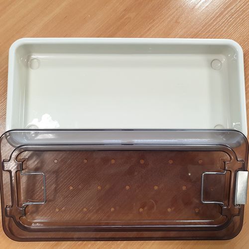 Cesto de esterilização para instrumentos - CAL - ALFAPLEX - em material plástico / perfurado / termoformado