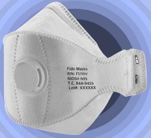 Máscara N95 - FS110V - FIDO MASKS CO., LTD. - sem látex / com válvula de exalação / tipo concha