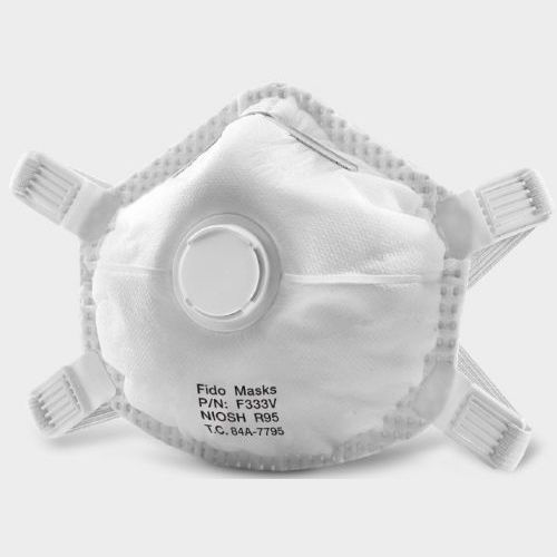 Máscara R95 - F333V - FIDO MASKS CO., LTD. - sem látex / com válvula de exalação / tipo concha