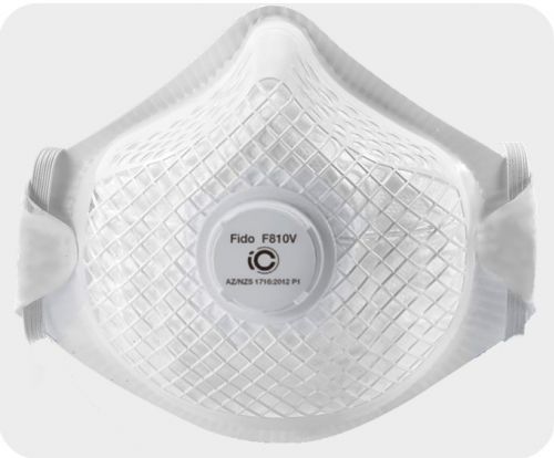 Máscara de proteção P1 - F810V - FIDO MASKS CO., LTD. - sem látex / com válvula de exalação / tipo concha