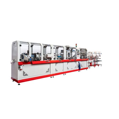 Linha de produção automática - dm packaging group - de máscaras PFF2/PFF3 / rotativa