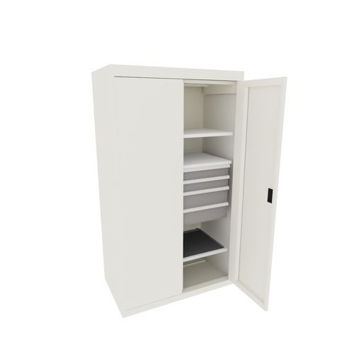 Armário com prateleiras - 98.093.110 - LISTA - com porta de abrir / 4 gavetas / com 2 portas