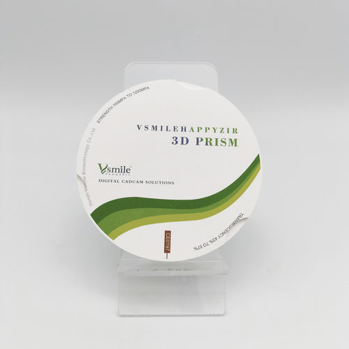 Material dentário em zircônia - 3D Prism - Hunan Vsmile Biotechnology Co. Ltd - para inlays dentários / para onlays dentários / de CAD/CAM