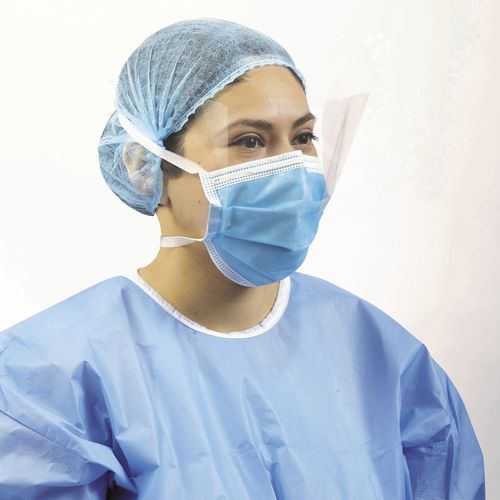 Máscara cirúrgica de tipo IIR - TEC- MVISL_01 - Tecman Advanced Healthcare Products - com protetor facial / de tripla camada
