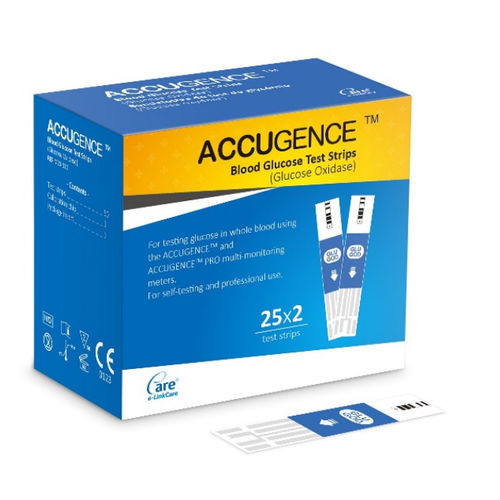 Tira de teste para diabetes - ACCUGENCE ® - e-LinkCare Meditech - de hematócritos / de glicose / de glicemia