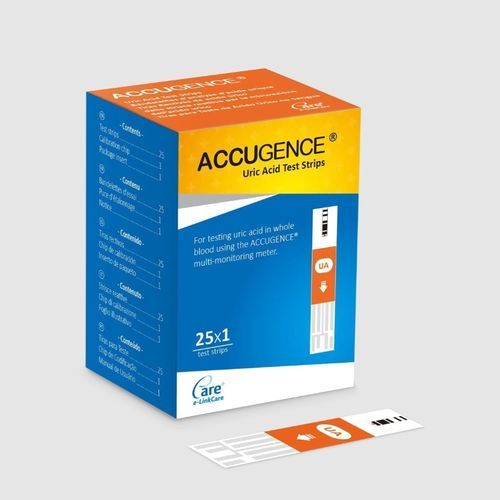 Tira de teste de hematócritos - ACCUGENCE ® - e-LinkCare Meditech - multiparamétrica / de ácido úrico / de sangue