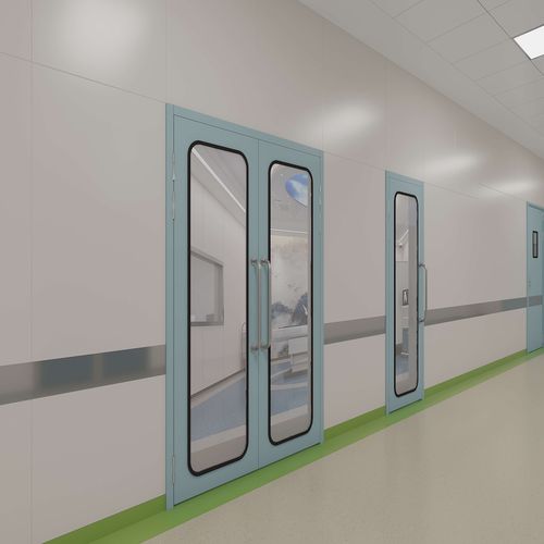 Porta para hospital - Shenzhen Seacrown Electromechanical - de abrir / de vidro
