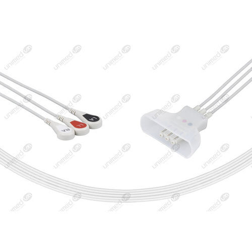 Cabo de ECG médico-hospitalar - HT3-90S - Unimed Medical Supplies - de 3 fios / para Philips