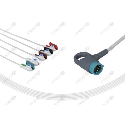 Cabo de ECG médico-hospitalar - 2527P - Unimed Medical Supplies - 5 vias / para Medtronic / reutilizável