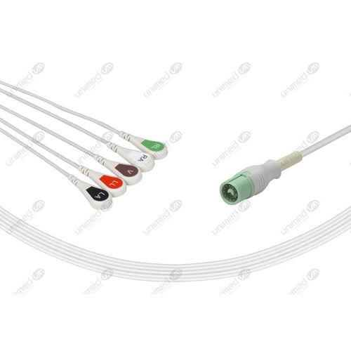 Cabo de ECG médico-hospitalar - 2559S - Unimed Medical Supplies - 5 vias / para Mindray / para Fukuda Denshi
