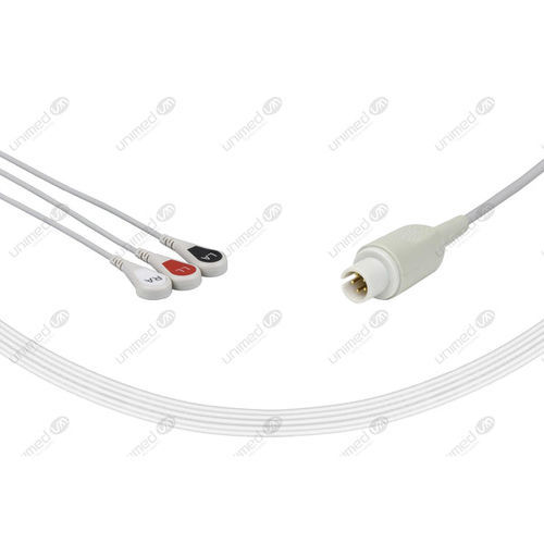 Cabo de ECG médico-hospitalar - 2305S - Unimed Medical Supplies - de 3 fios / para Mortara / reutilizável