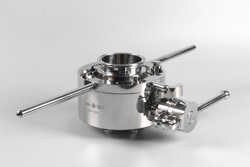 Válvula borboleta de duas vias - SBV series - GEEVO TECHNOLOGY - para a indústria farmacêutica / para transferência entre zonas de contenção / dividida (alfa/beta)