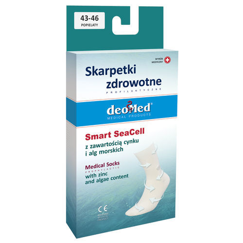 Meia antimicrobiana de algodão - Smart SeaCell™ - DEOMED® - com zinco / antiderrapante / impermeável