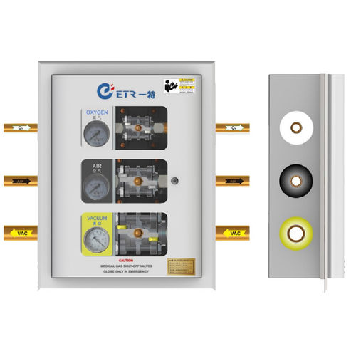 Válvula para gases medicinais - ETR(K) - Eter Medical - para cilindro de oxigênio / branca