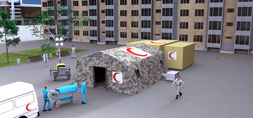 Tenda de emergência médica para área médica - (1+1) - U-PROJECT - de transferência / inflável