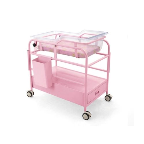 Berço hospitalar com altura fixa - XF605 - Foshan Xufeng Medical Technology Co., Ltd. - com rodízios / com compartimentos de arrumação / transparente