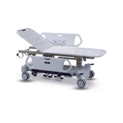 Carro-maca para transferência de pacientes - XF183 - Foshan Xufeng Medical Technology Co., Ltd. - hidráulico / com altura regulável / com encosto regulável