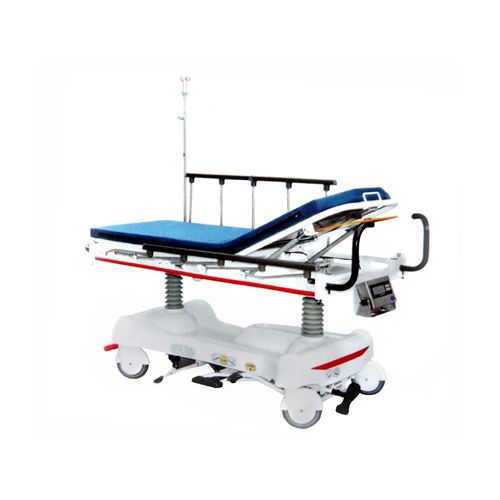 Carro-maca para transferência de pacientes - XF184 - Foshan Xufeng Medical Technology Co., Ltd. - hidráulico / com altura regulável / com encosto regulável