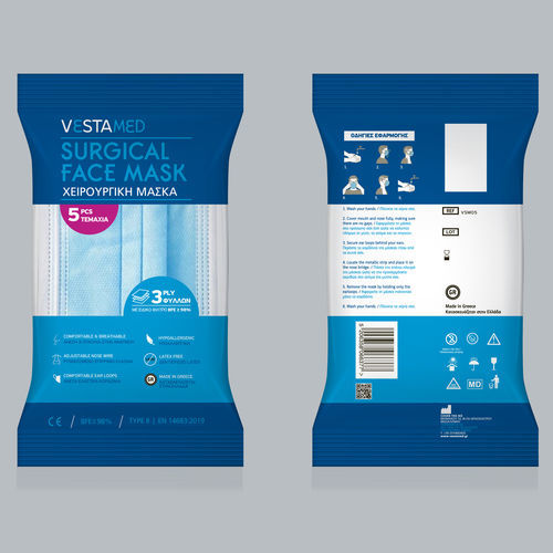 Máscara de proteção em poliéster - VSM 05 - Vestamed - azul / médico-hospitalar / em não tecido