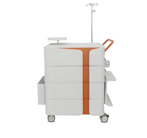 Carrinho de emergência - Emergency Cart B-9-1 - HYZMED Medical - de acondicionamento / com bandejas / com lixeira