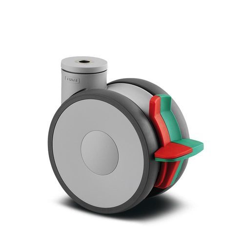 Roda para carrinho hospitalar - Linea - TENTE International GmbH - para cama hospitalar / com freio / em poliamida