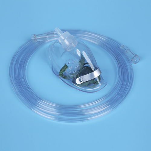 Máscara de oxigênio em PVC - OM series - Haiyan Kangyuan Medical Instrument - transparente / regulável