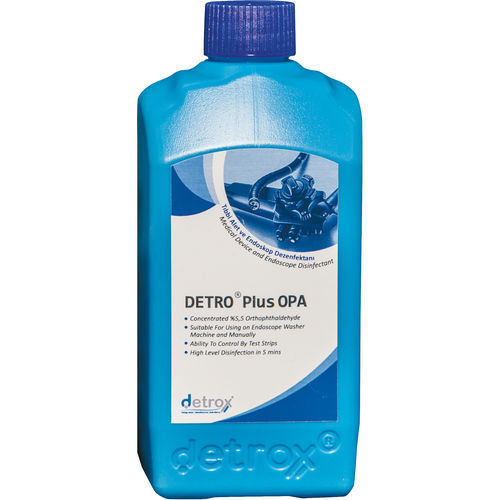 Desinfetante para instrumentos cirúrgicos - DETRO PLUS OPA - Detro Healthcare - para endoscópios / líquido / 500 ml