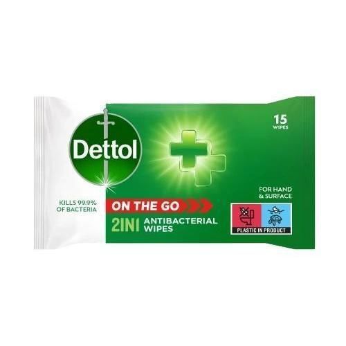 Lenços umedecidos para higienização das mãos - On The Go - Dettol - emb. 15 unidades