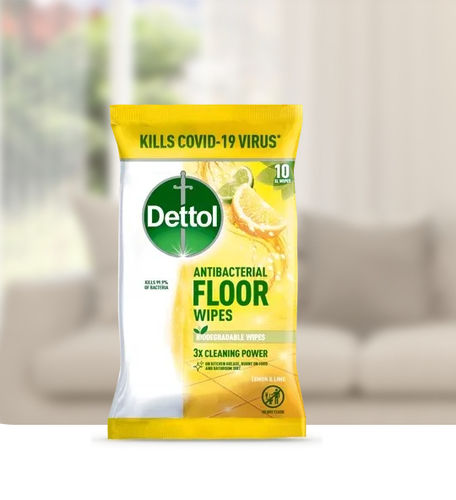 Lenços umedecidos para pisos - Fresh Citrus - Dettol - emb. 10 unidades