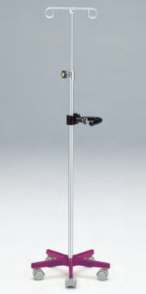 Suporte para soro com rodízios - MR-IG-3TMG - Matsunaga Manufactory - 2 ganchos / em material não magnético