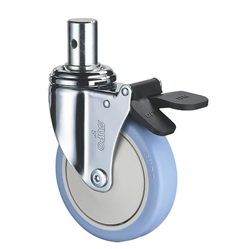 Roda em poliuretano - 1M-C01-05D-100-271 - Zhongshan Xiangrong Caster Manufacturing Co.,Ltd - com freio / giratória