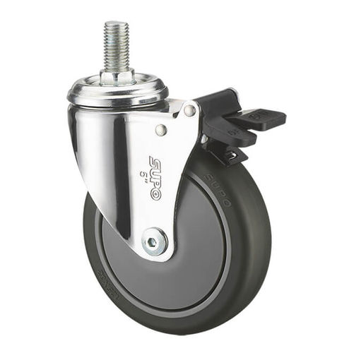 Rodízio para dispositivo médico - 1M-C01-02D-100-231 - Zhongshan Xiangrong Caster Manufacturing Co.,Ltd - em poliuretano