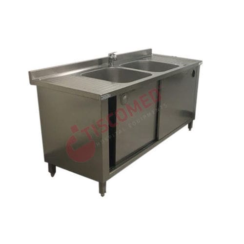 Estação de limpeza para instrumentos médicos - TINI 4040 - Tiscomed - para o setor médico / com pia / em aço inoxidável