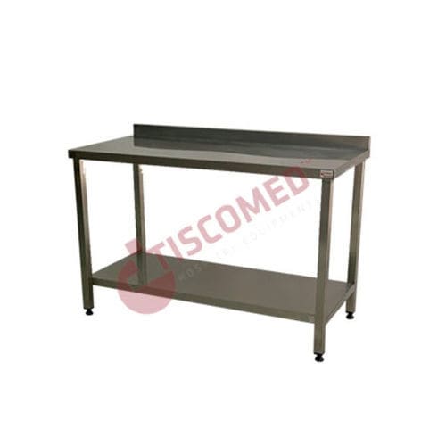 Mesa de trabalho - TTVA 4711 - Tiscomed - retangular / com rodízios / em aço inoxidável