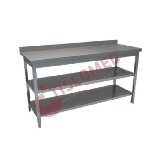 Mesa de trabalho - TTVA 4715 - Tiscomed - retangular / com rodízios / em aço inoxidável
