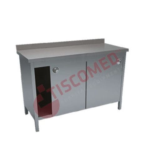 Mesa de trabalho - TTVA 4750 - Tiscomed - para consultório médico / retangular / em aço inoxidável
