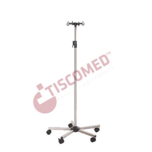 Suporte para soro com rodízios - TIVS 3860 - Tiscomed - de piso / 4 ganchos / para cama