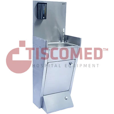 Pia médico-hospitalar - TINI 4081 - Tiscomed - para zona de higiene / com 1 posto / em aço inoxidável